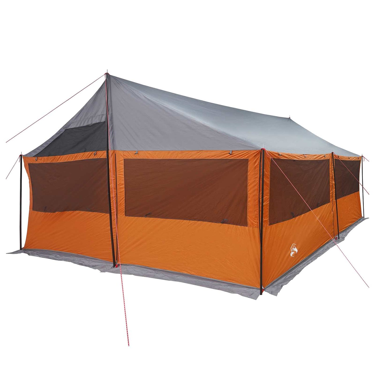 Family Tent with Roof Grey and Orange 600 x 400 x 268 cm