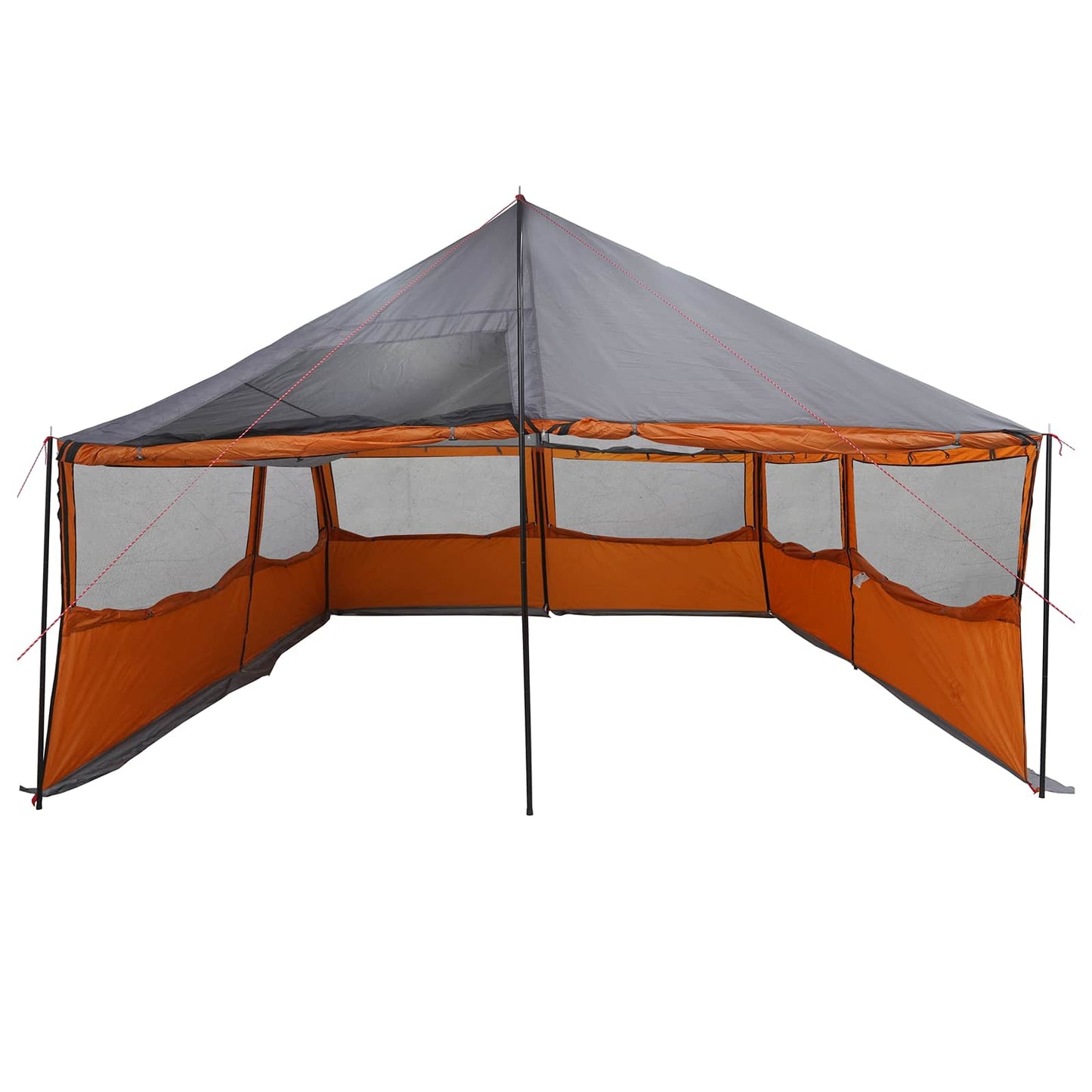 Family Tent with Roof Grey and Orange 600 x 400 x 268 cm