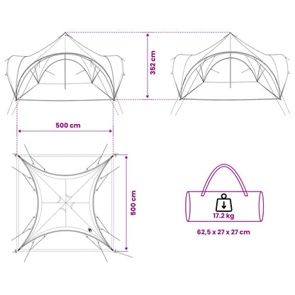 Party Tent with Roof Grey and Orange 500 x 500 x 350 cm