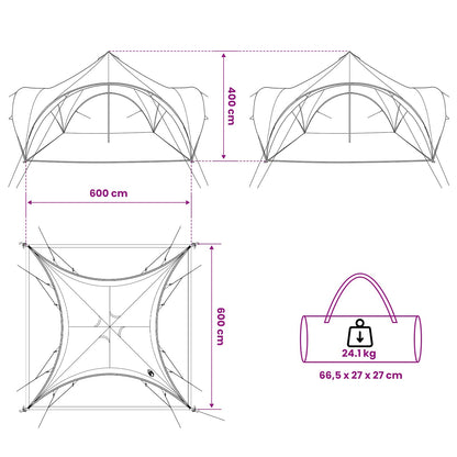 Party Tent Blue 600 x 600 x 400 cm Polyester and Steel