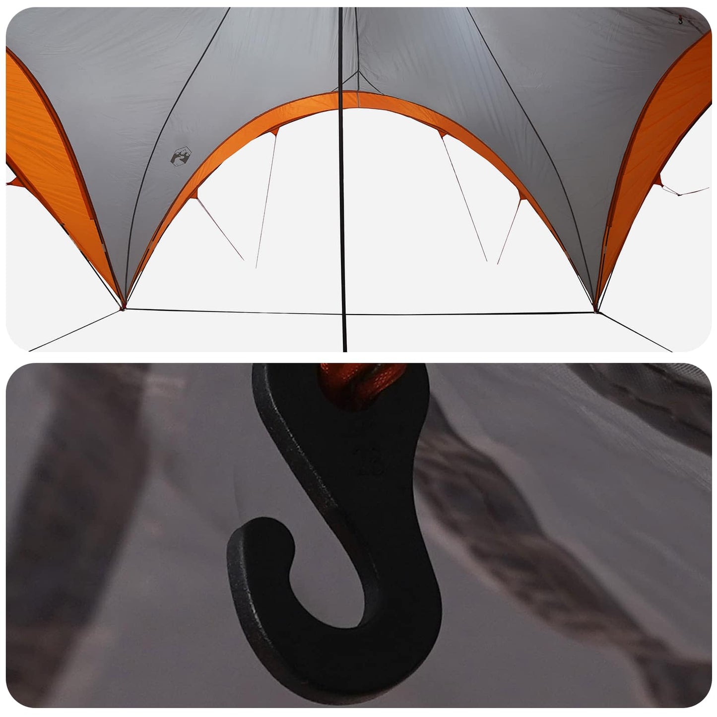 Party Tent with Roof Grey and Orange 600 x 600 x 400 cm