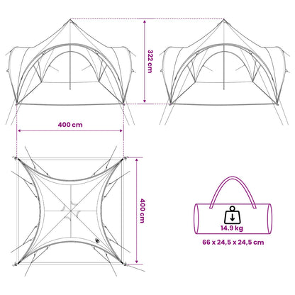 Party Tent Green 400 x 400 x 320 cm Polyester and Steel