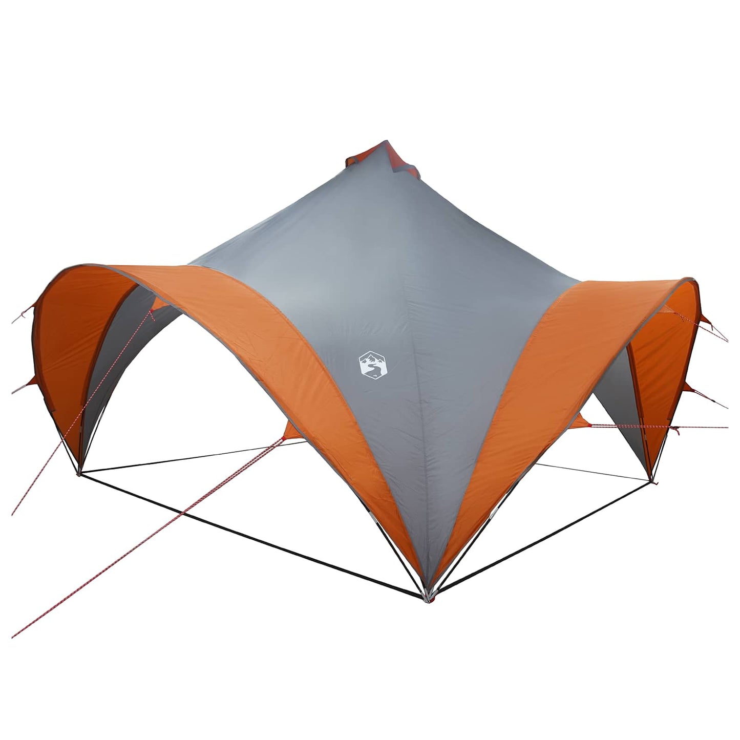 Party Tent with Roof Grey and Orange 400 x 400 x 320 cm