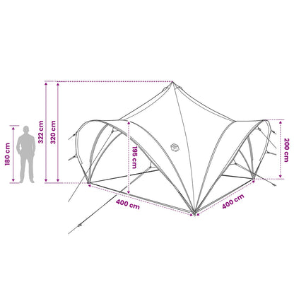 Party Tent Army green 400 x 400 x 320 cm Polyester and Steel
