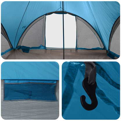 Tipi Tent with Roof Blue 18-Person Polyester and Steel