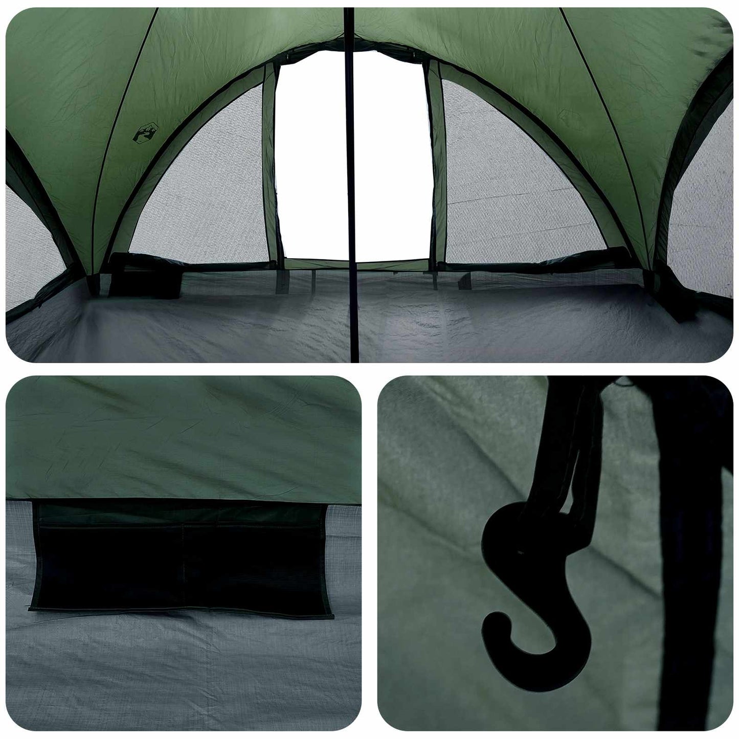Tipi Tent with Roof Army green 18-Person Polyester and Steel