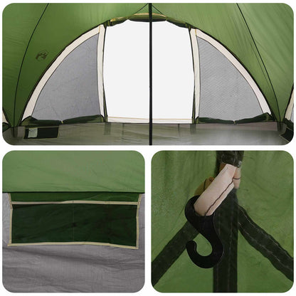 Tipi Tent with Roof Green 6-Person Polyester and Steel