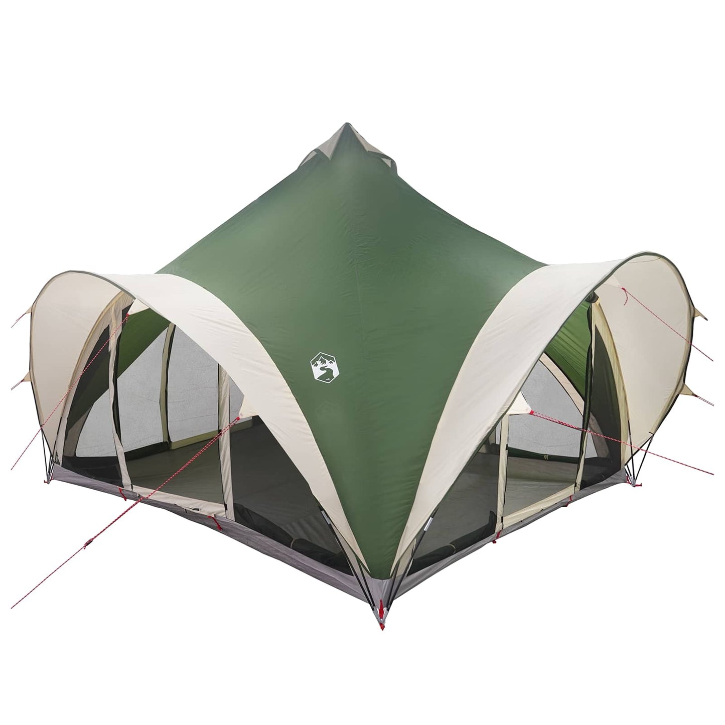 Tipi Tent with Roof Green 6-Person Polyester and Steel