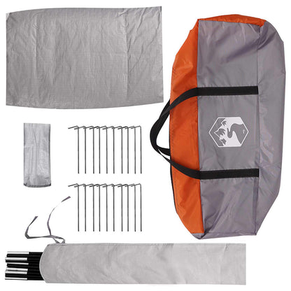 Tipi Tent Grey and Orange 6-Person Polyester and Steel