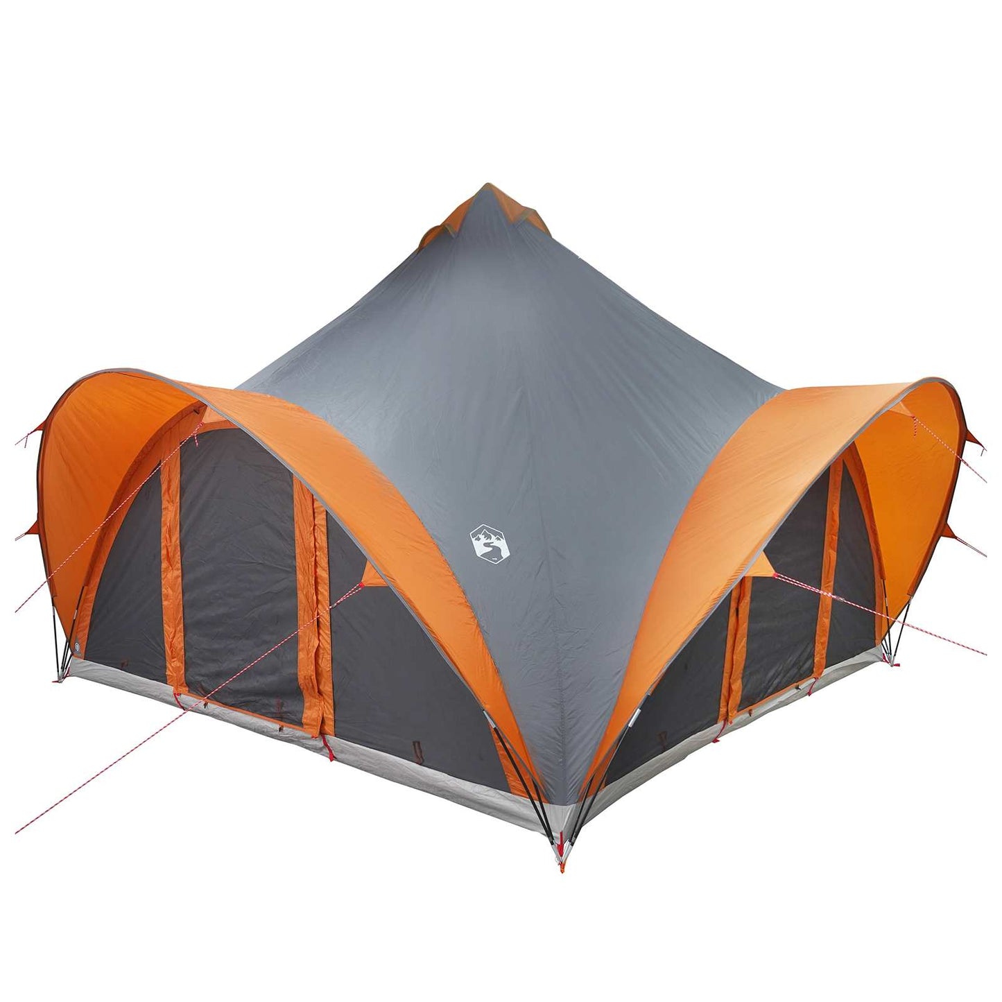 Tipi Tent Grey and Orange 6-Person Polyester and Steel