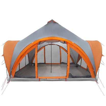 Tipi Tent Grey and Orange 6-Person Polyester and Steel