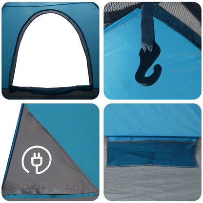 Camping Tent with Roof with Air Vent Blue 190 x 140 x 105 cm