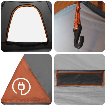 Camping Tent with Roof Grey and Orange 190 x 140 x 105 cm