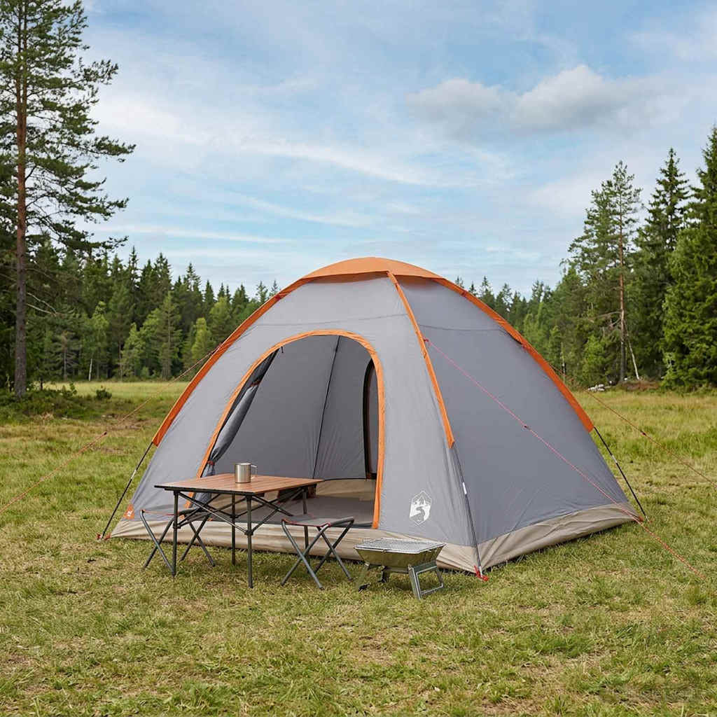 Camping Tent with Roof Grey and Orange 275 x 215 x 125 cm