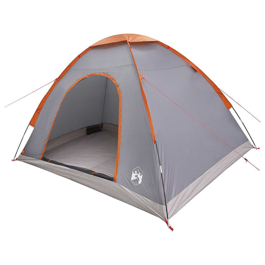 Camping Tent 4-Person Grey and Orange