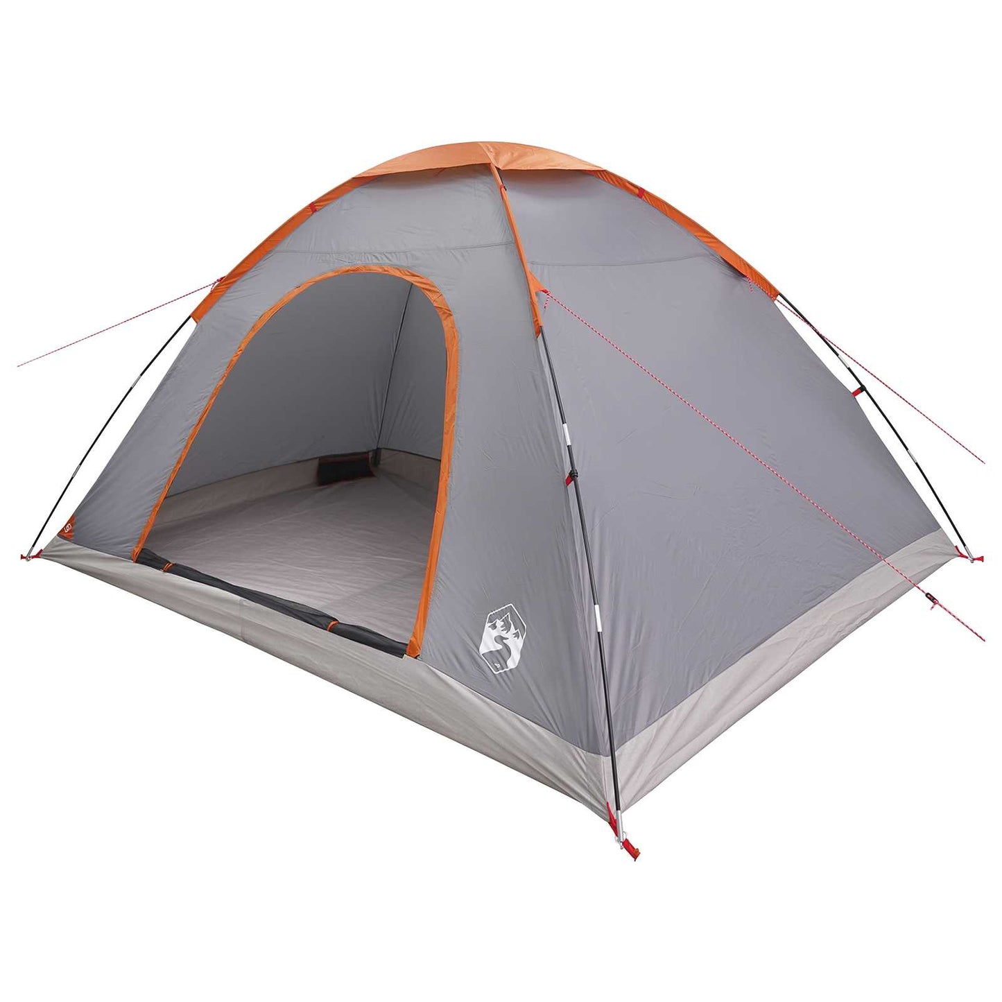 Camping Tent with Roof Grey and Orange 335 x 275 x 180 cm