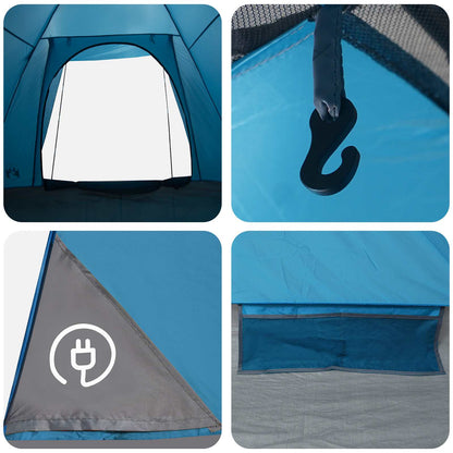 Camping Tent with Roof Blue 2-Person Polyester and Steel