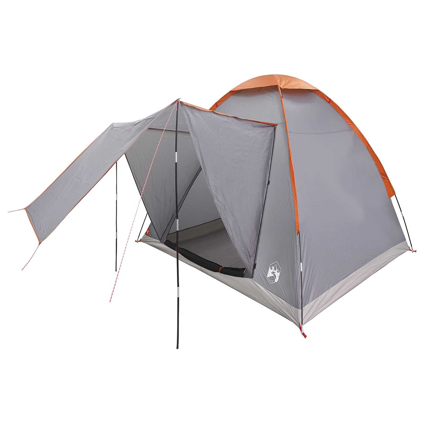 Camping Tent Grey and Orange 2-Person Polyester and Steel