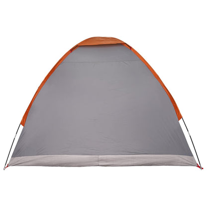 Camping Tent Grey and Orange 2-Person Polyester and Steel