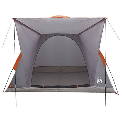 Camping Tent Grey and Orange 2-Person Polyester and Steel