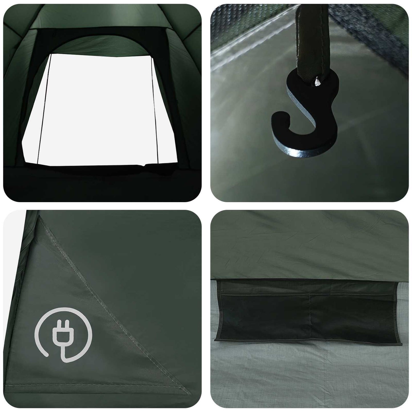Camping Tent Army Green 190 x 140 x 105 cm Polyester and Steel