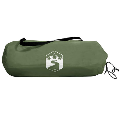 Camping Tent with Roof Green 4-Person Polyester and Steel