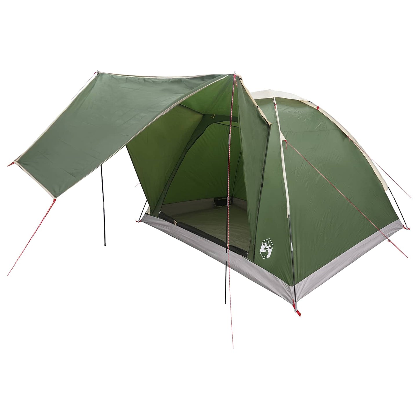 Camping Tent with Roof Green 4-Person Polyester and Steel