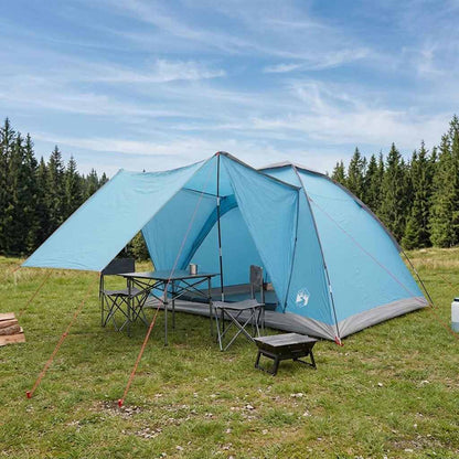 Camping Tent with Roof Blue 4-Person Polyester and Steel