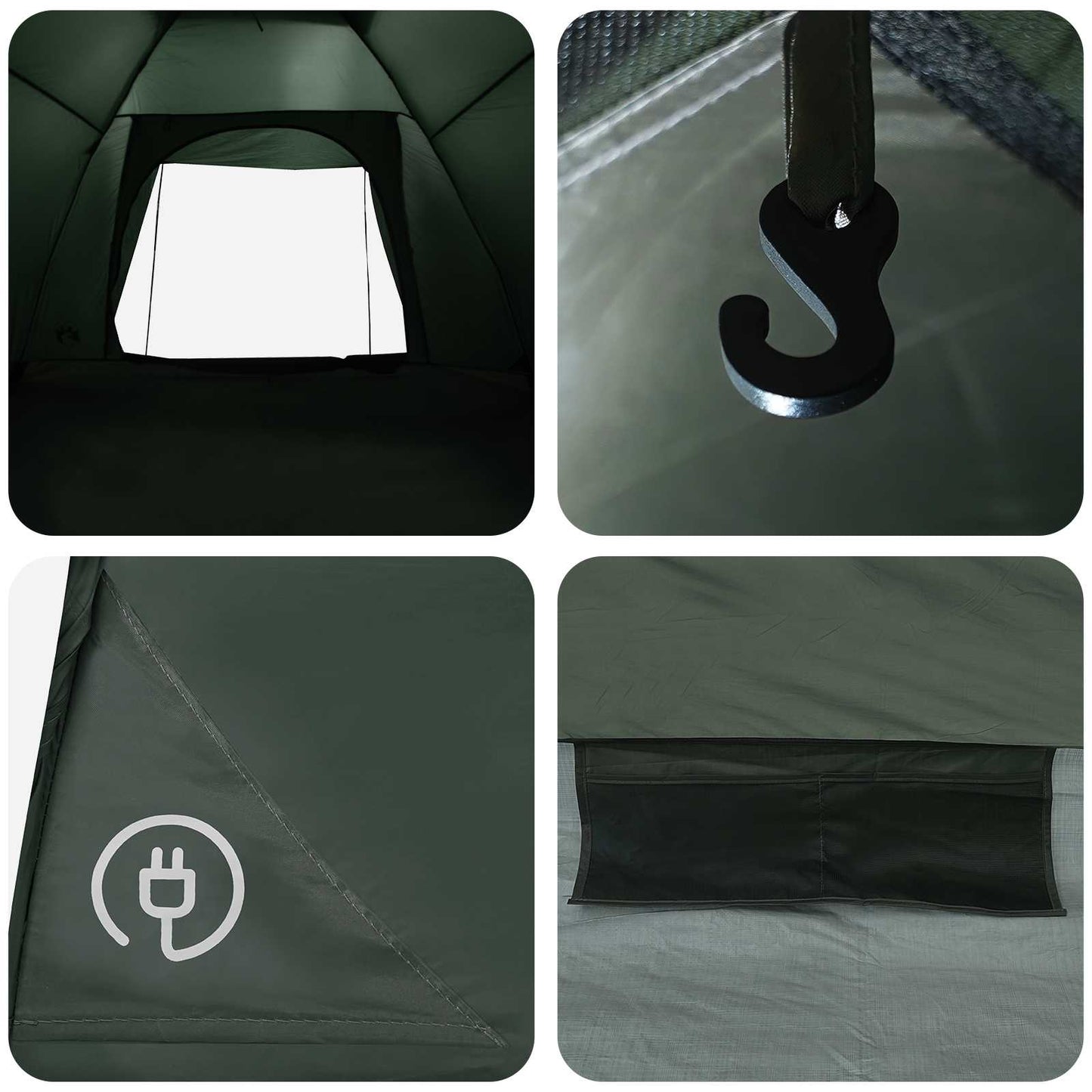 Camping Tent Army Green 275 x 215 x 125 cm Polyester and Steel