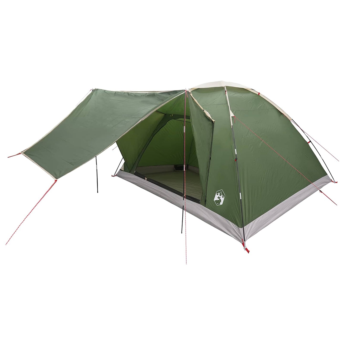 Camping Tent with Roof Green 6-Person Polyester and Steel