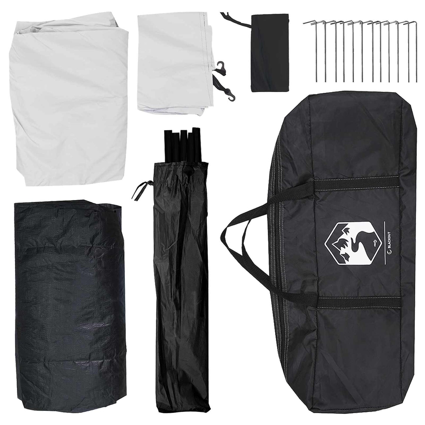 Camping Tent with Roof White Blackout 335 x 275 x 180 cm