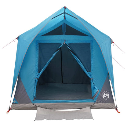 Tunnel Tent with Roof Blue 8-Person Polyester and Steel