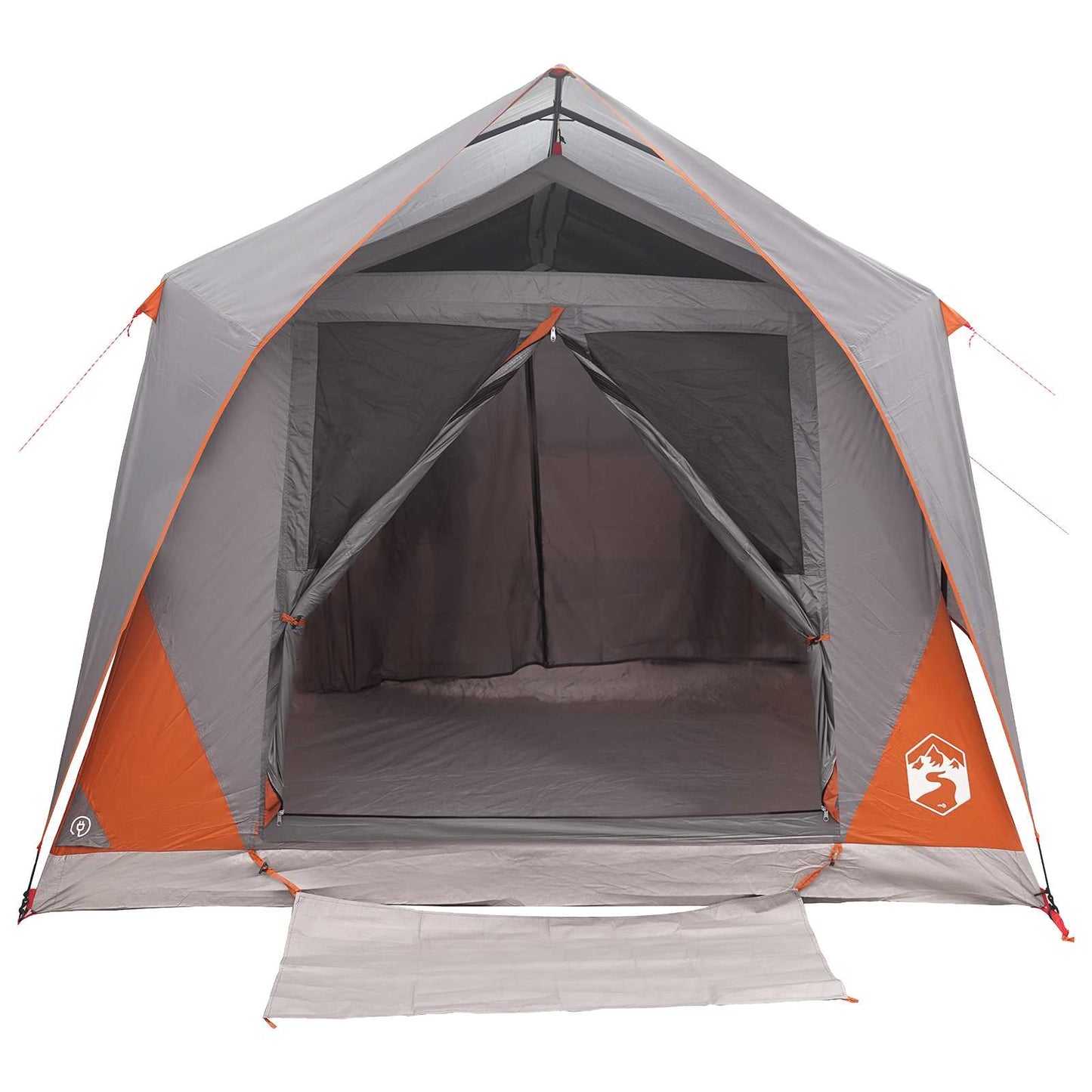 Tunnel Tent Grey and Orange 10-Person Polyester and Steel