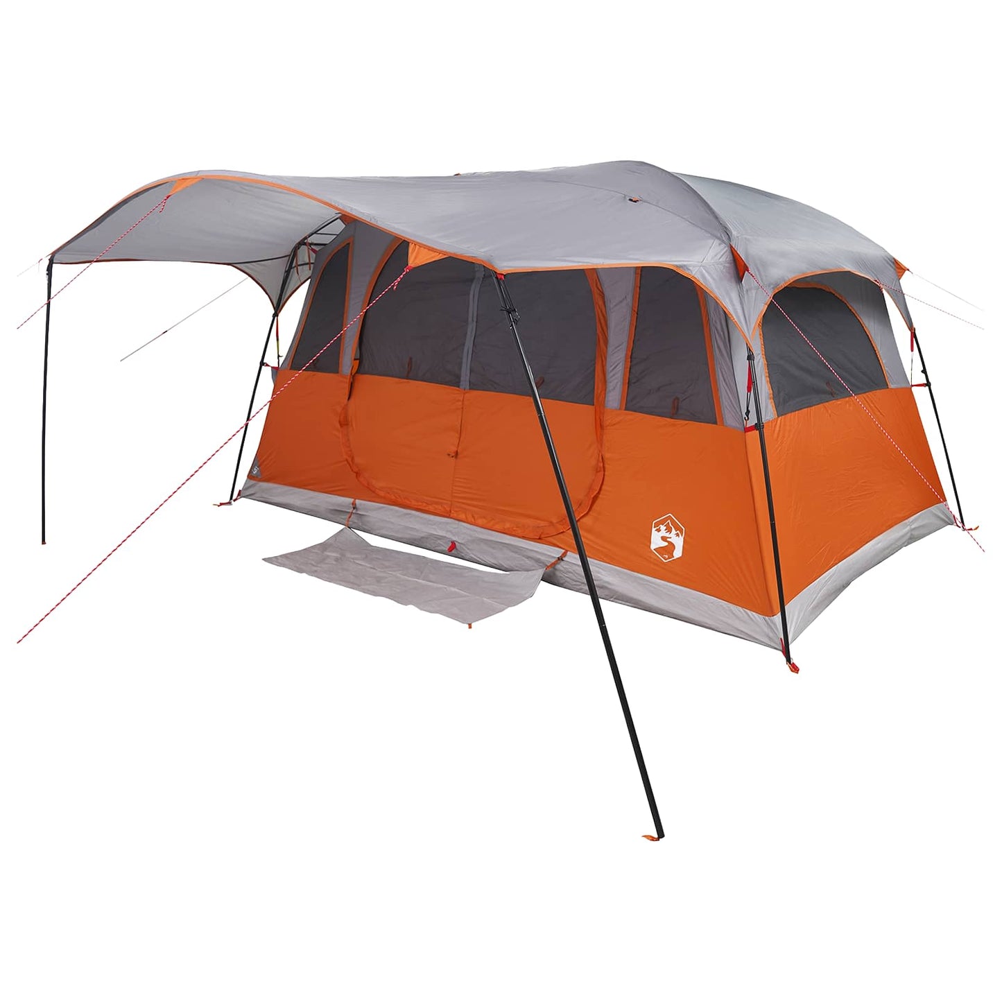 Tunnel Tent with Roof Grey and Orange 366 x 244 x 198 cm