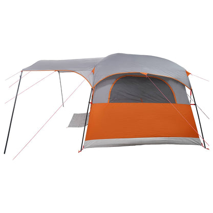 Tunnel Tent with Roof Grey and Orange 366 x 244 x 198 cm