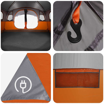 Tunnel Tent with Roof Grey and Orange 427 x 305 x 205 cm