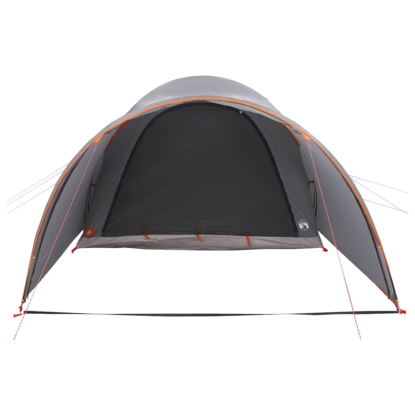 Tunnel Tent with Roof Grey and Orange 370 x 275 x 210 cm
