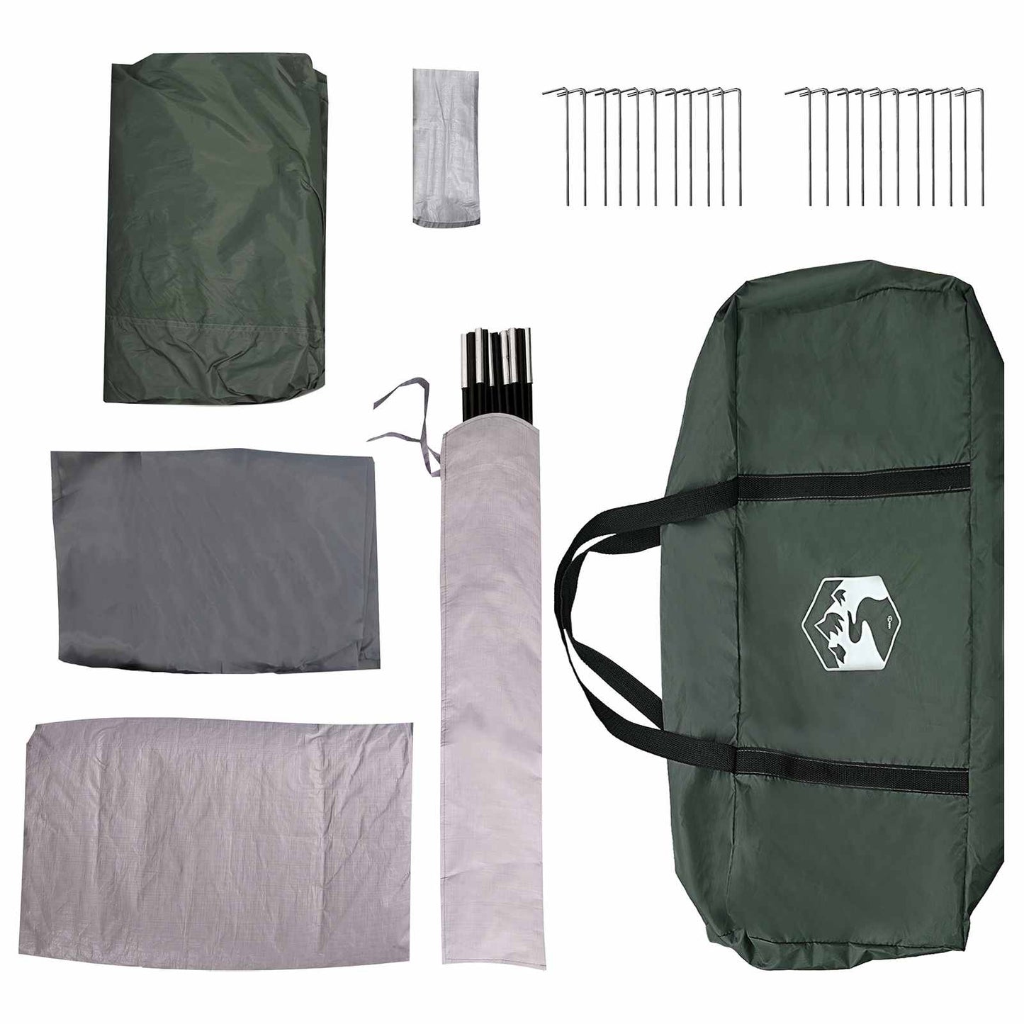 Tunnel Tent Army Green 370 x 275 x 210 cm Polyester and Steel