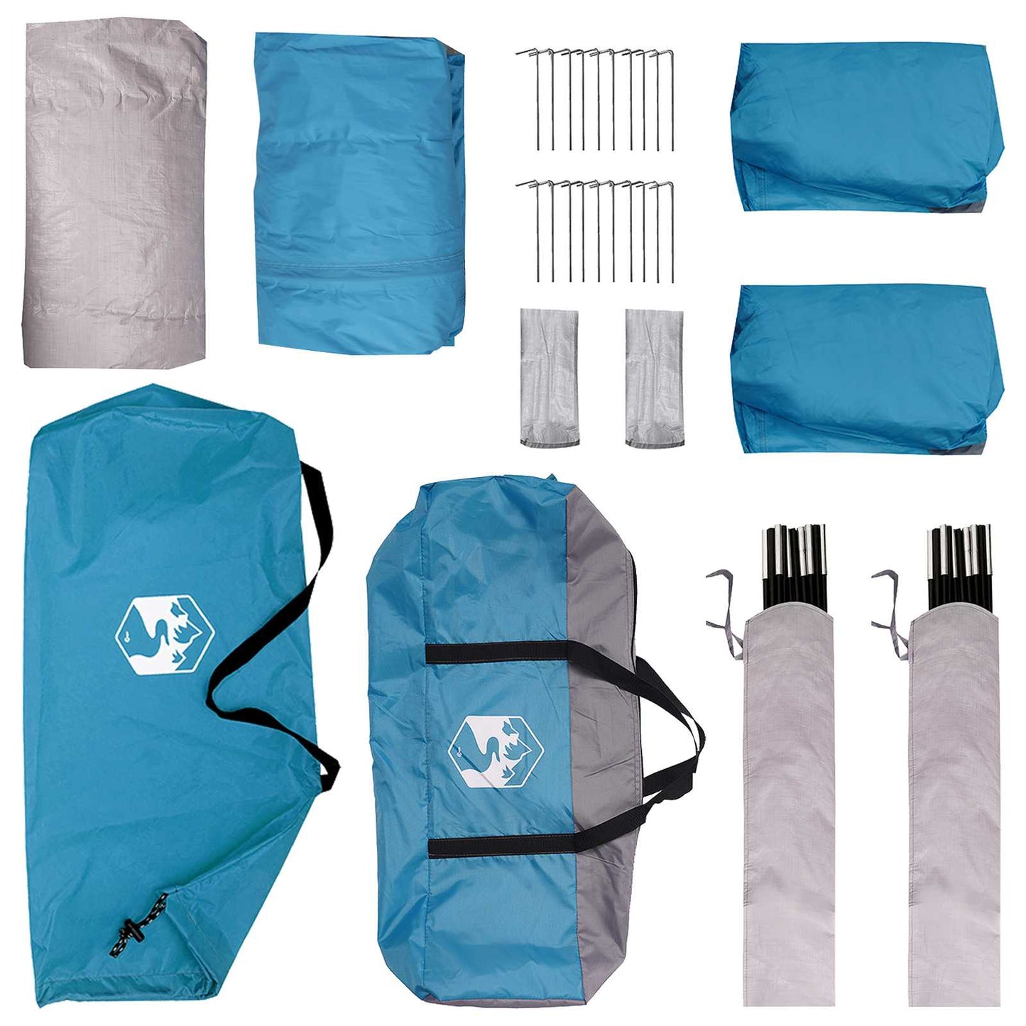 Side Tent with Roof Blue 410 x 410 x 250 cm Polyester and Steel
