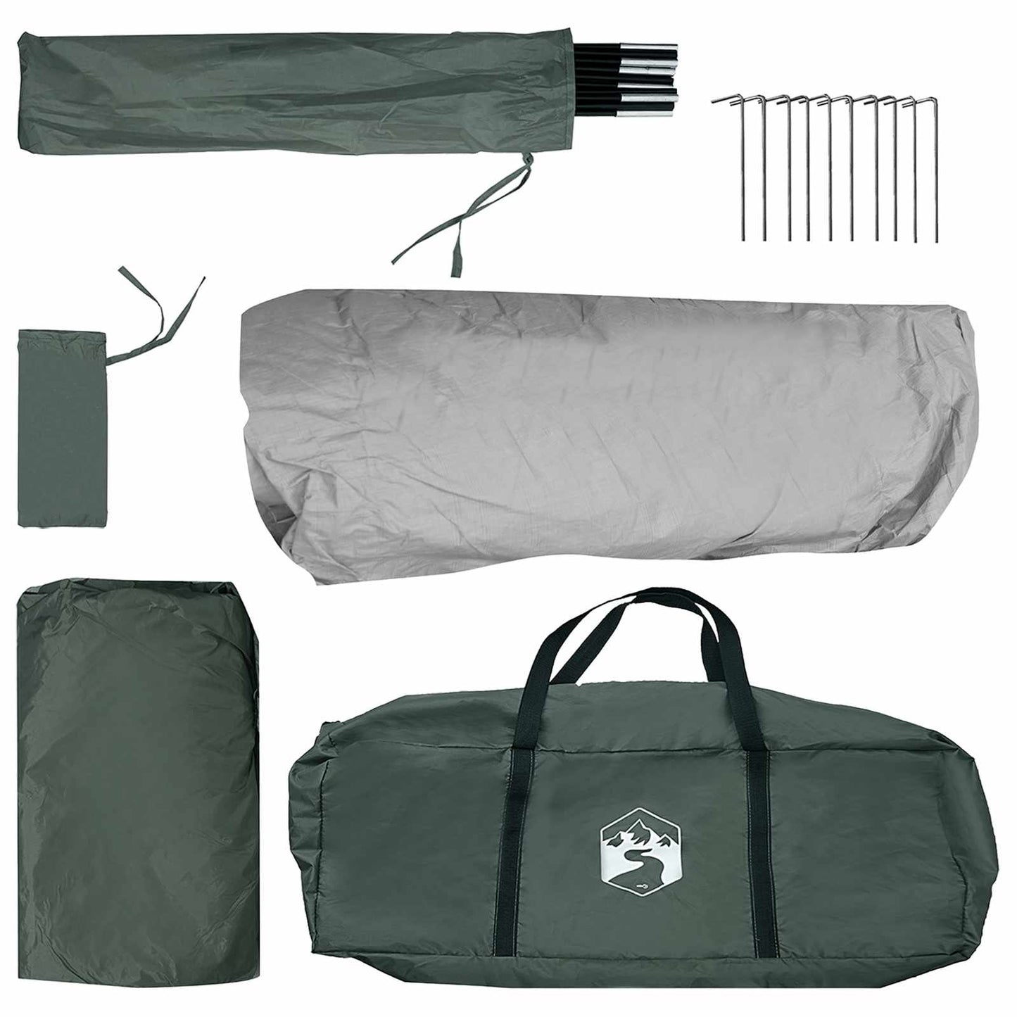 Instant Tent Army Green 365 x 380 x 200 cm Polyester and Steel