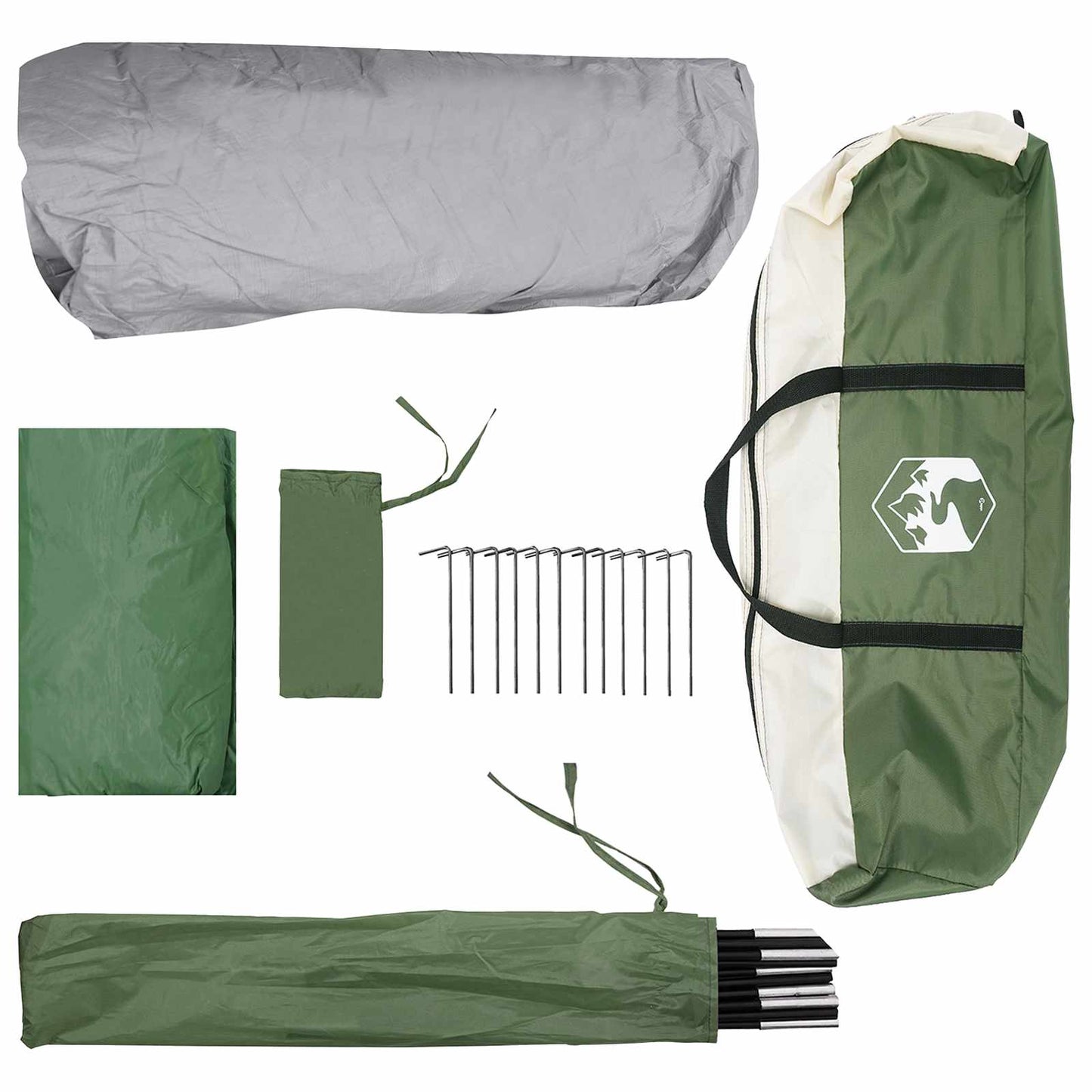 Instant Tent Green 365 x 280 x 200 cm Polyester and Steel