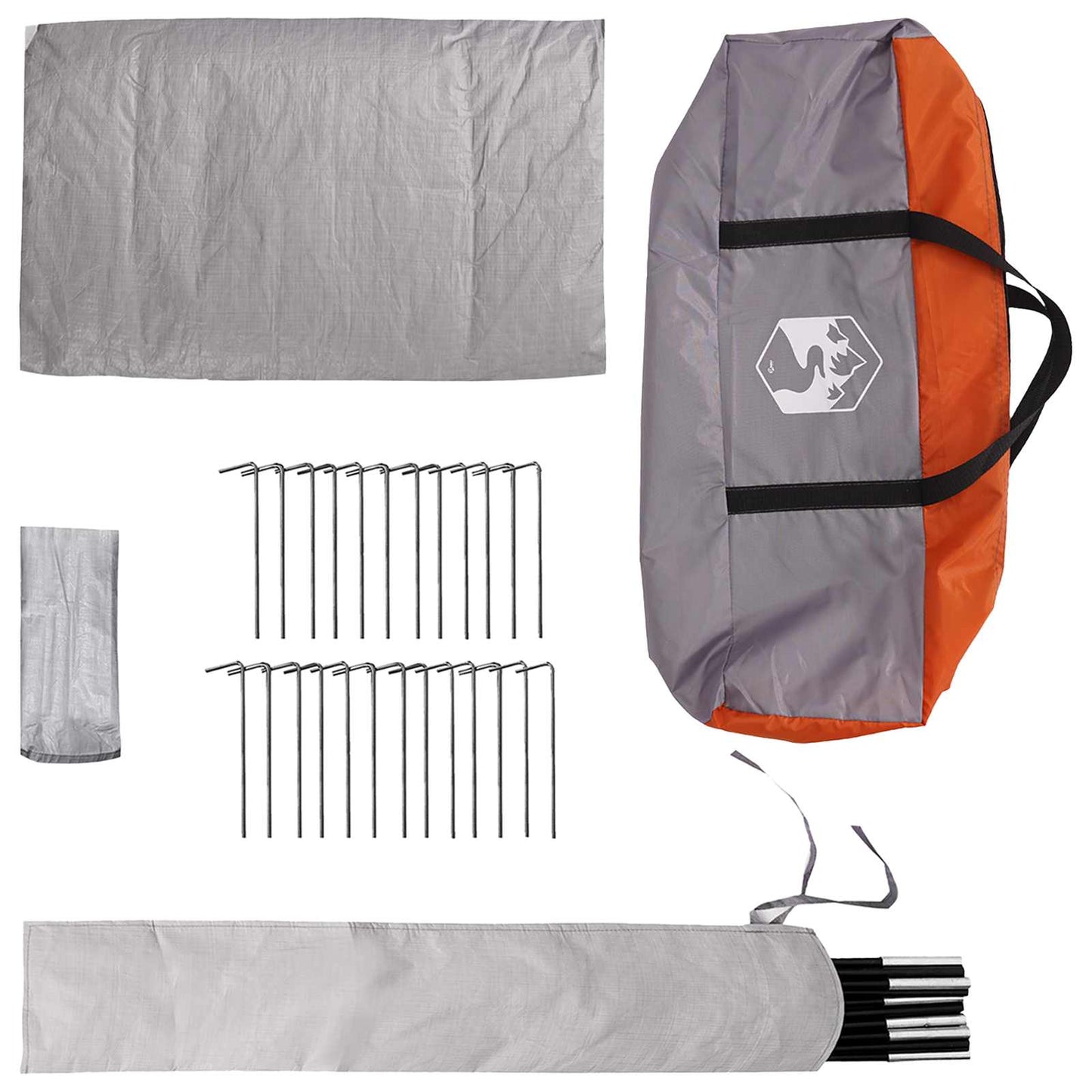 Tipi Tent with Roof Grey and Orange 700 x 700 x 395 cm