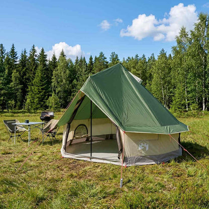 Tipi Tent with Roof Green 250 x 250 cm Polyester and Steel