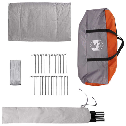 Tipi Tent Grey and Orange 250 x 250 cm Polyester and Steel