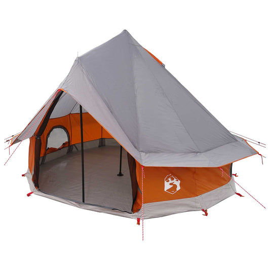 Tipi Tent 4-Person Grey and Orange Polyester and Steel