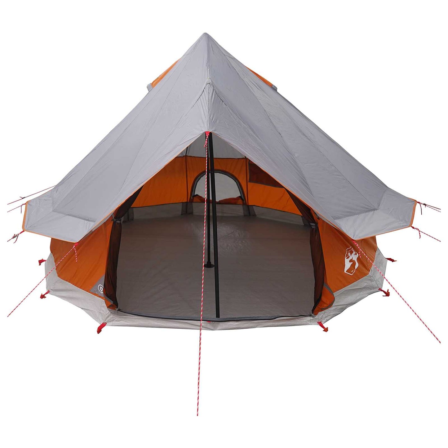 Tipi Tent Grey and Orange 250 x 250 cm Polyester and Steel