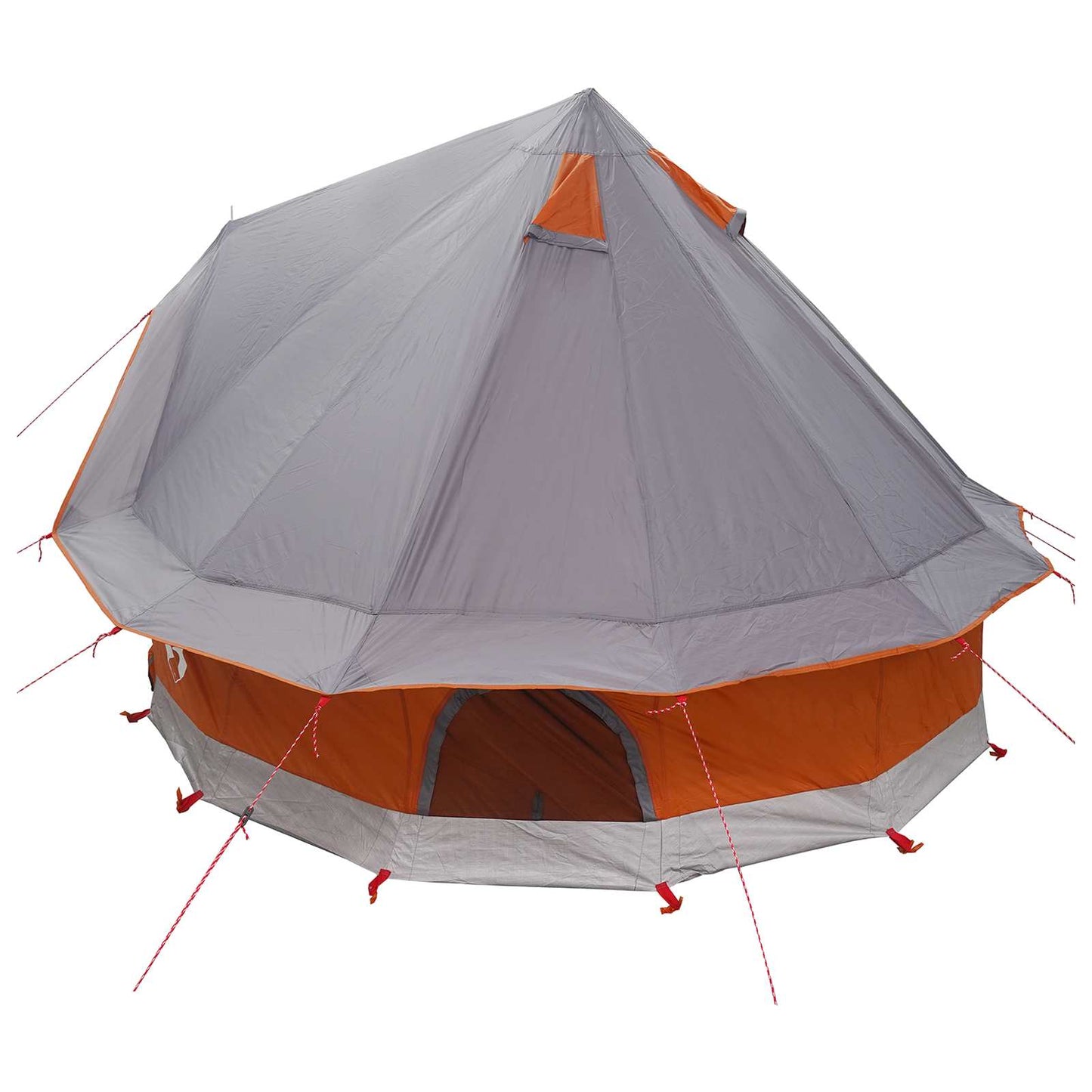 Tipi Tent Grey and Orange 250 x 250 cm Polyester and Steel