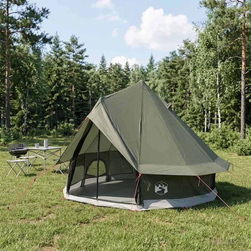Tipi Tent with Roof Army Green 250 x 250 cm Polyester and Steel