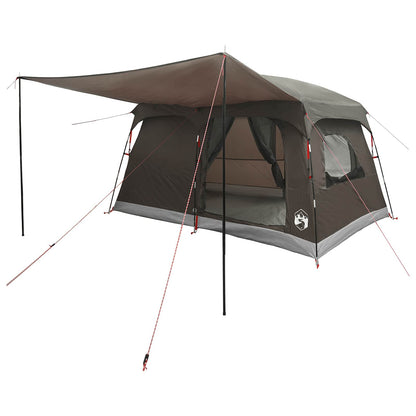 Family Tent with Roof Brown Grey 320 x 210 x 180 cm Polyester