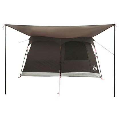 Family Tent with Roof Brown Grey 380 x 260 x 190 cm Polyester